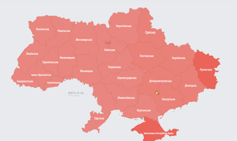 Пуски крилатих ракет з Каспійського моря: повітряна тривога по всій Україні