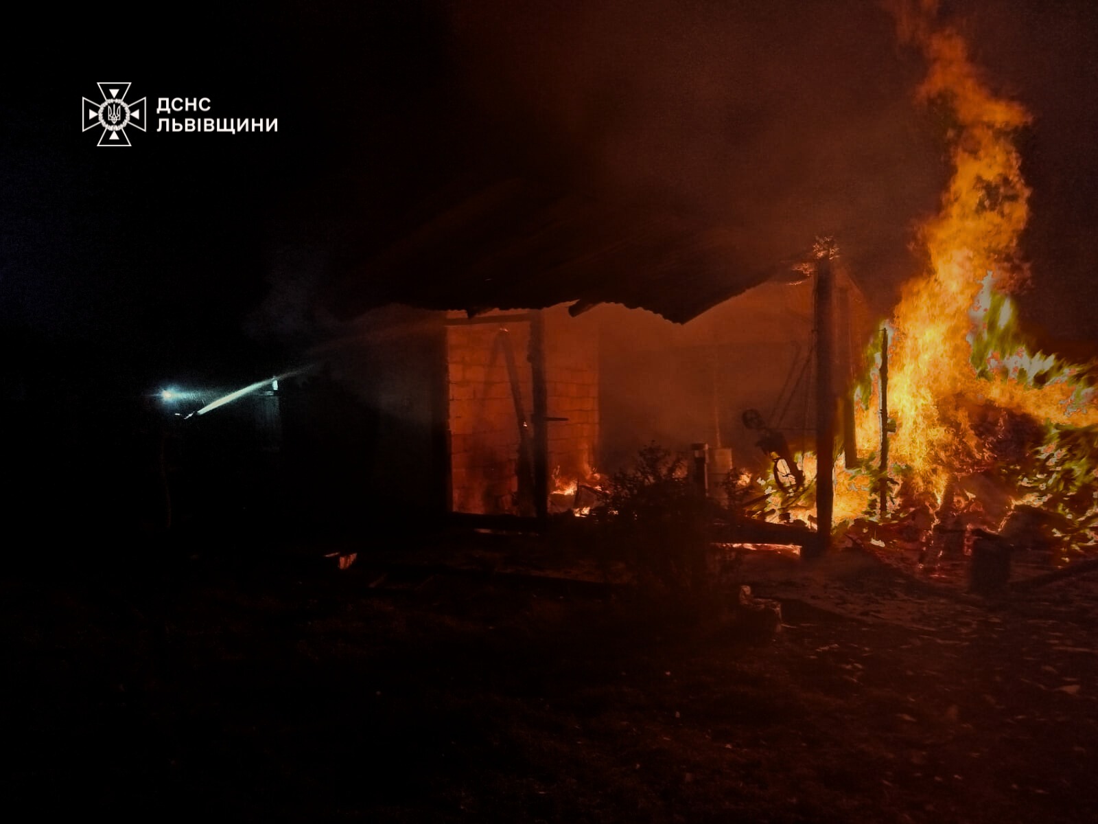 Пожежа на Львівщині: вогнеборці рятували господарську будівлю (фото)