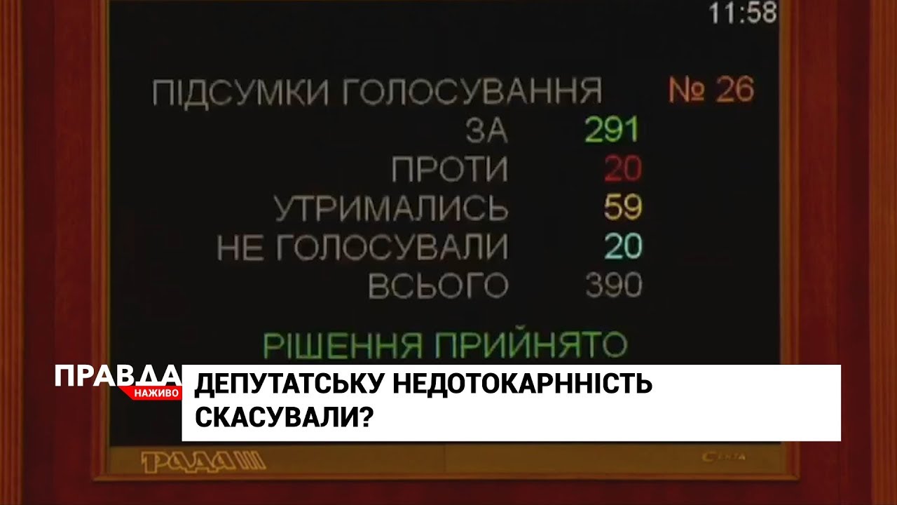 Верховна Рада остаточно зняла депутатську недоторканність