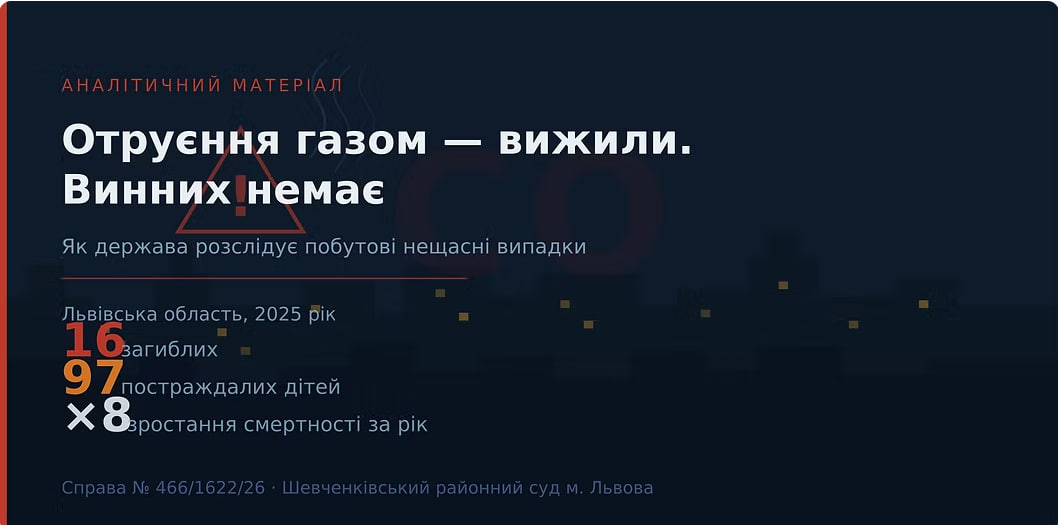 Отруєння газом – вижили. Винних немає: як держава (не)розслідує побутові нещасні випадки