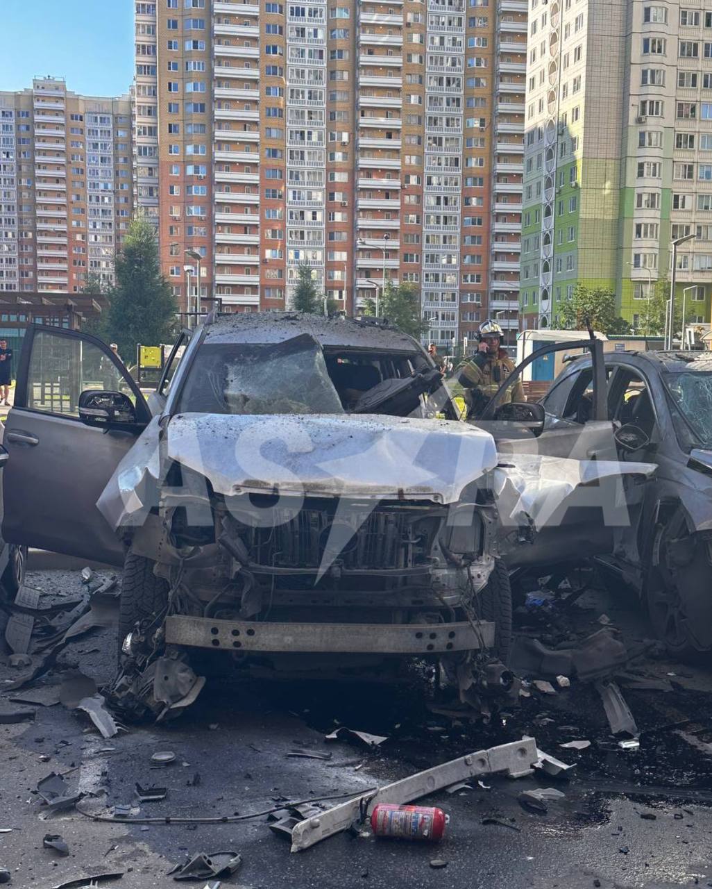 З'явилося відео підриву автомобіля російського військового чиновника