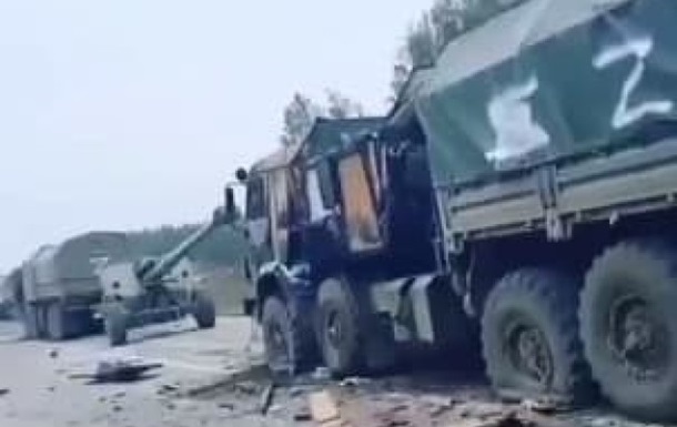 У Київській області українські військові знешкодили колону російської техніки