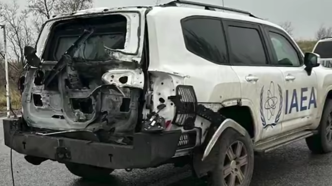 Біля окупованої ЗАЕС російський дрон атакував автомобіль МАГАТЕ