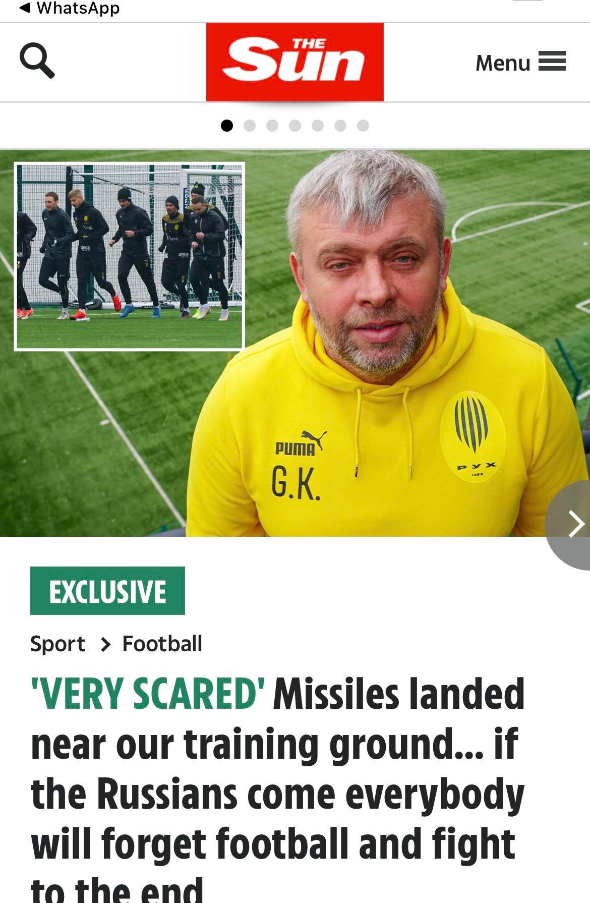 «Битимемося до кінця». Британське видання The Sun побувало в гостях у ФК «Рух»