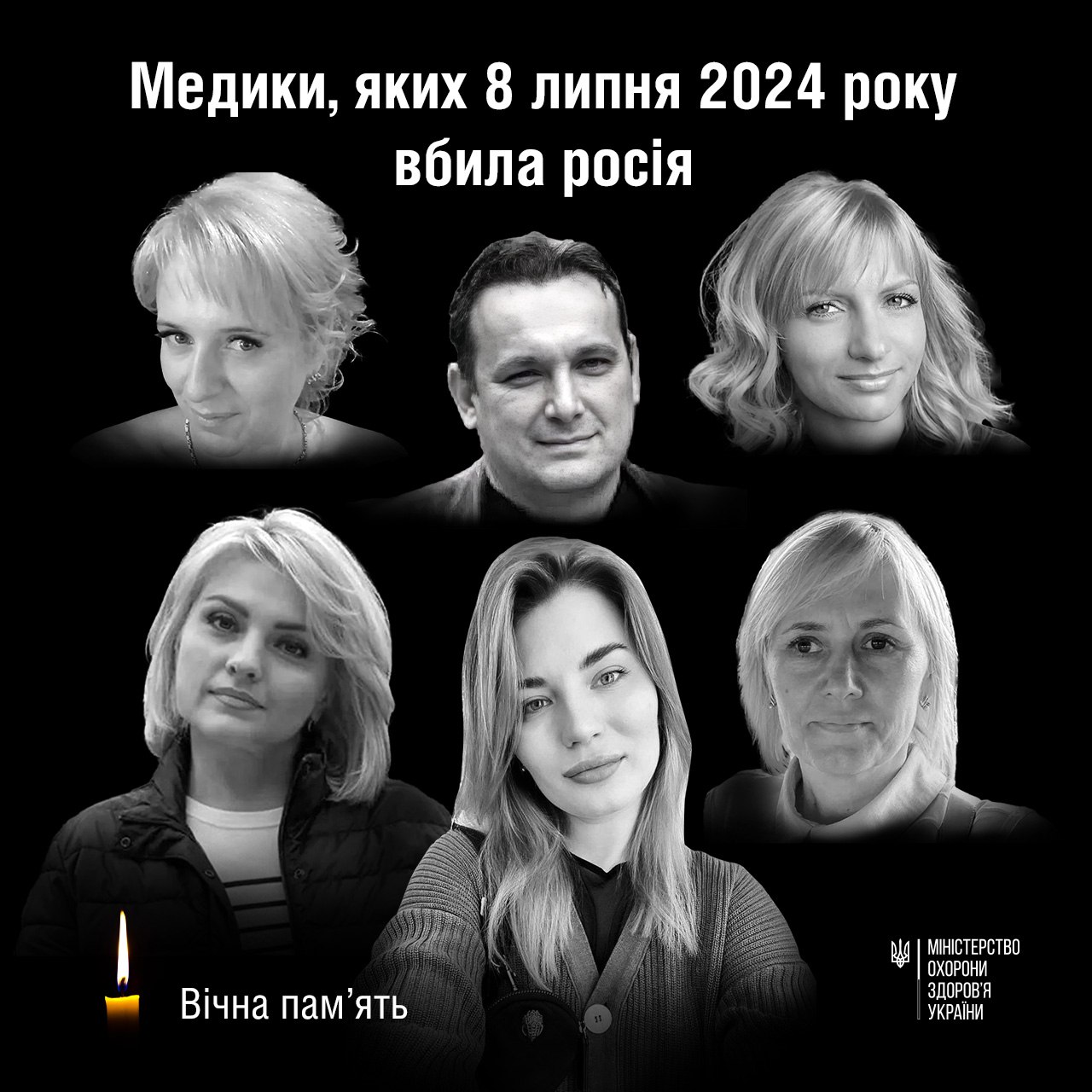 У МОЗ назвали імена шести медиків, які загинули через атаку РФ на Київ 8 липня
