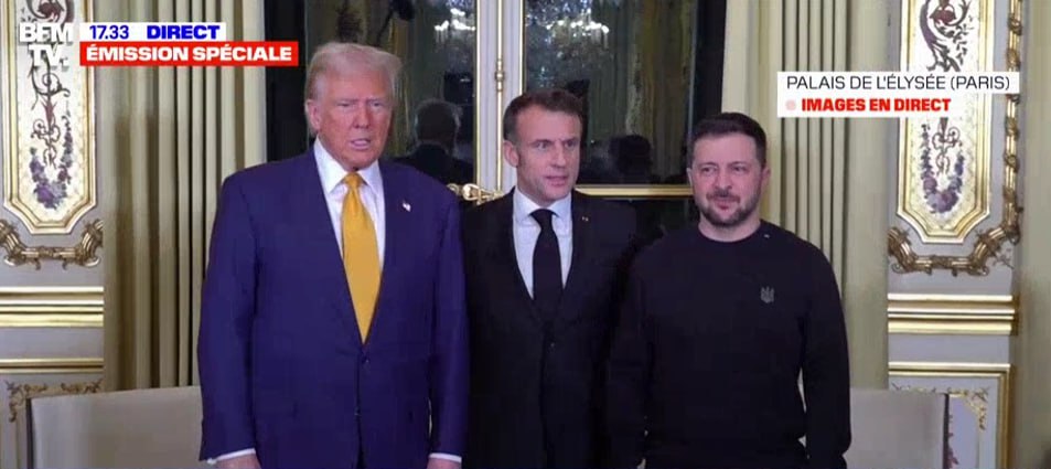 У Парижі розпочалася зустріч Зеленського та Трампа з  Макроном