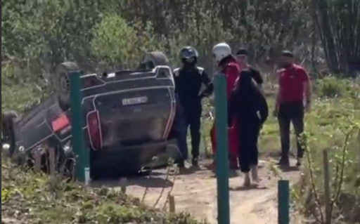 На Львівщині під час ралі  перекинувся автомобіль: відео