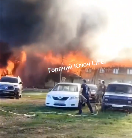 На Кубані горить колишня база ПВК "Вагнер" (відео)
