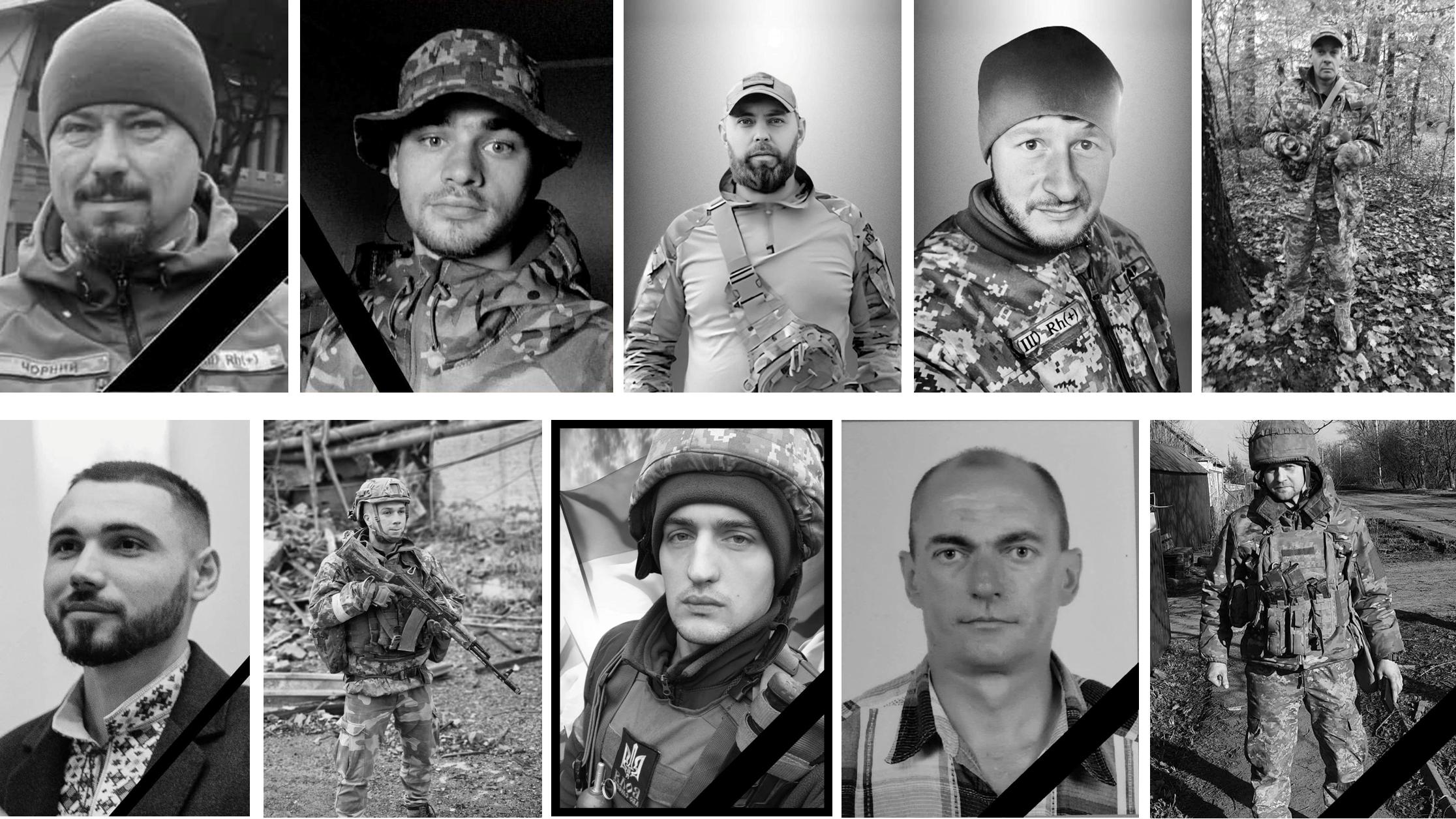 Загинули на різних напрямках: Львівщина прощається з 10-ма Героями