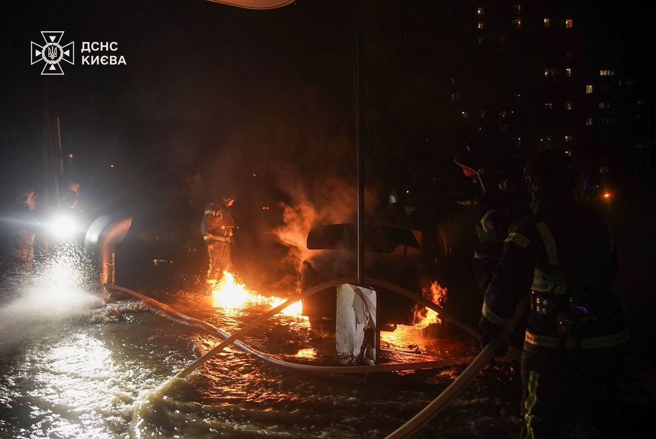 Ракетний удар по Києву: відео перших хвилин після вибуху