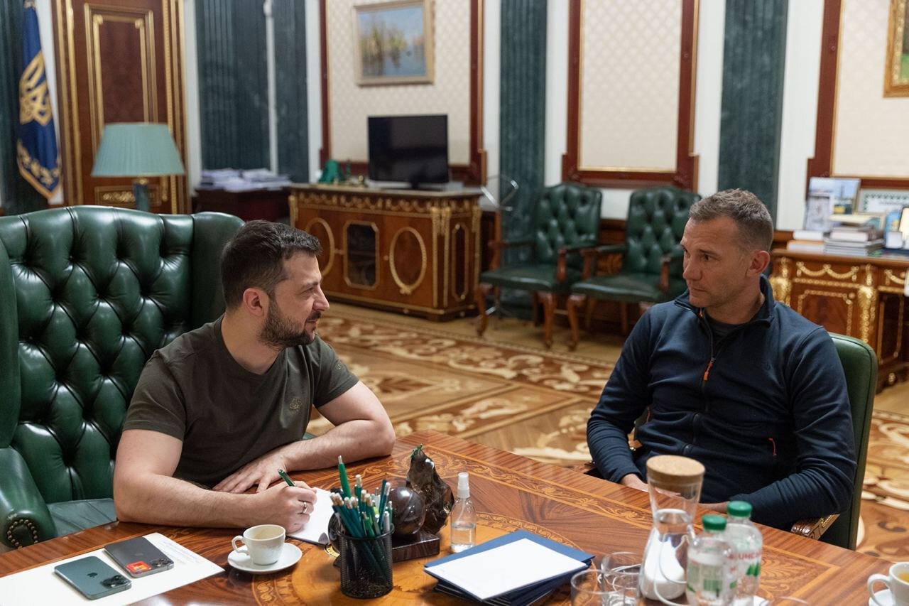 Футболіст і тренер Шевченко зустрівся із Зеленським і став першим амбасадором United24
