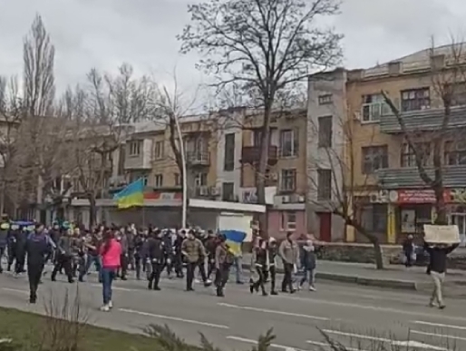 У Мелітополі вчергове люди вийшли на мітинг проти окупантів