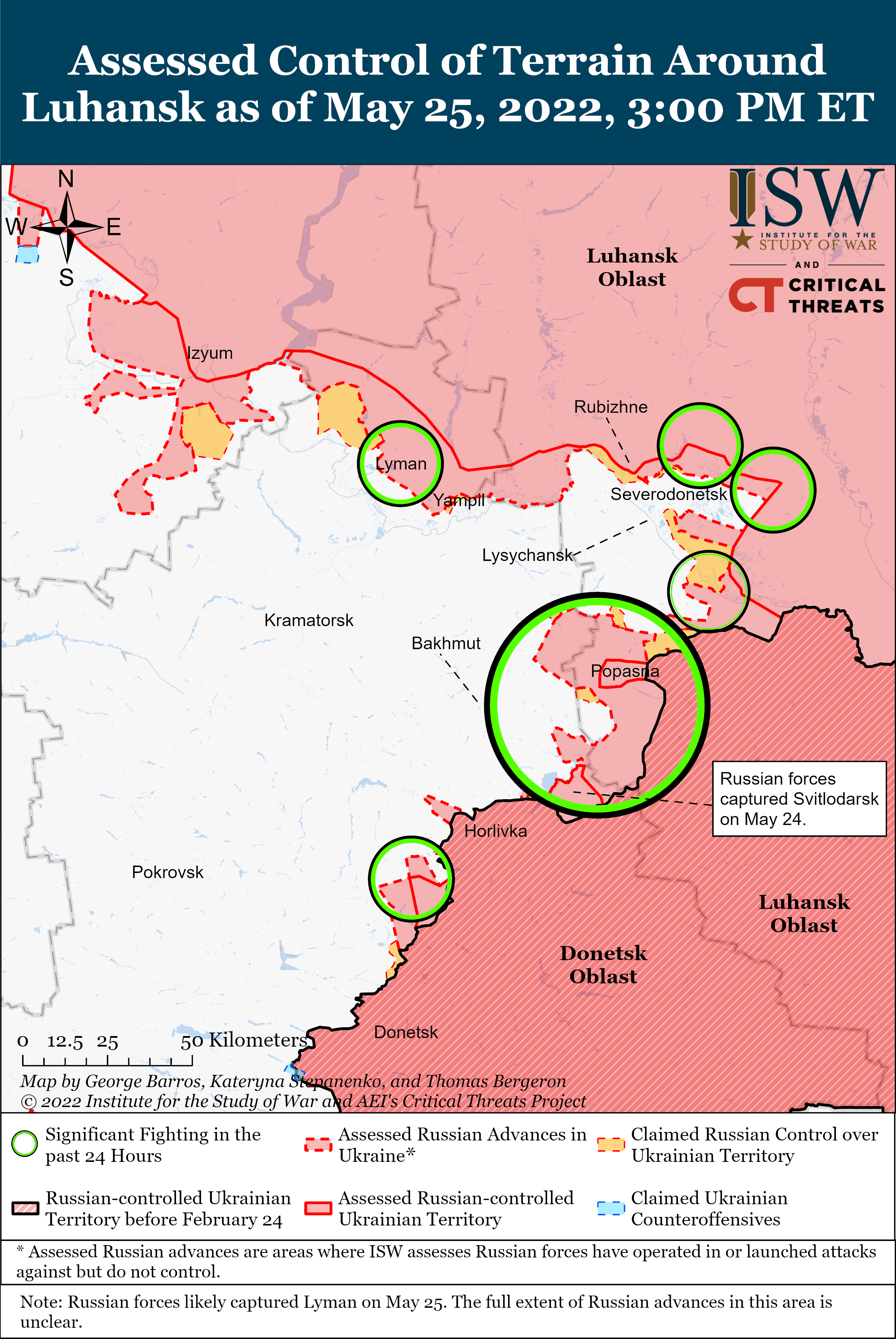 Росіяни намагатимуться захопити Сєвєродонецьк у найближчі дні, - ISW