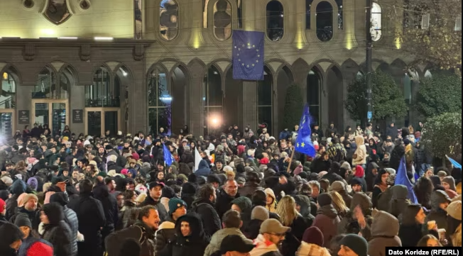 Призупинення перемовин щодо вступу до ЄС: у Грузії після заяви прем’єра розпочався мітинг