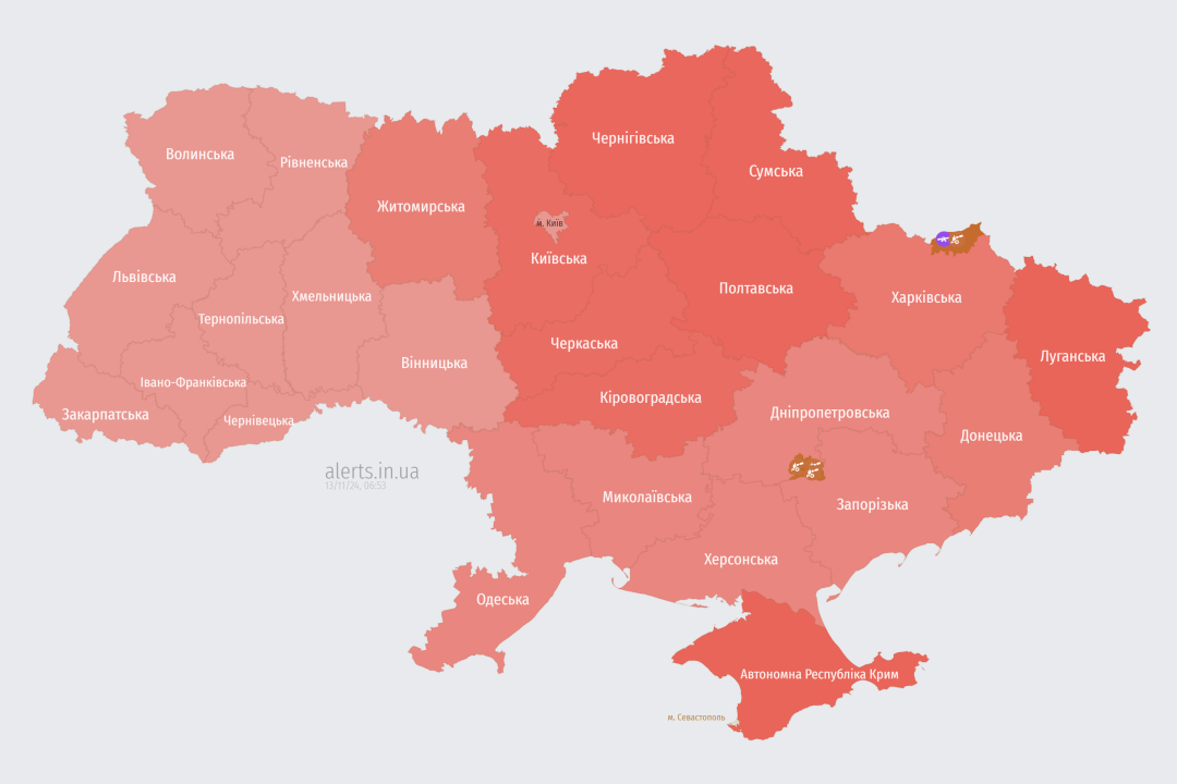 В Україні оголосили масштабну повітряну тривогу