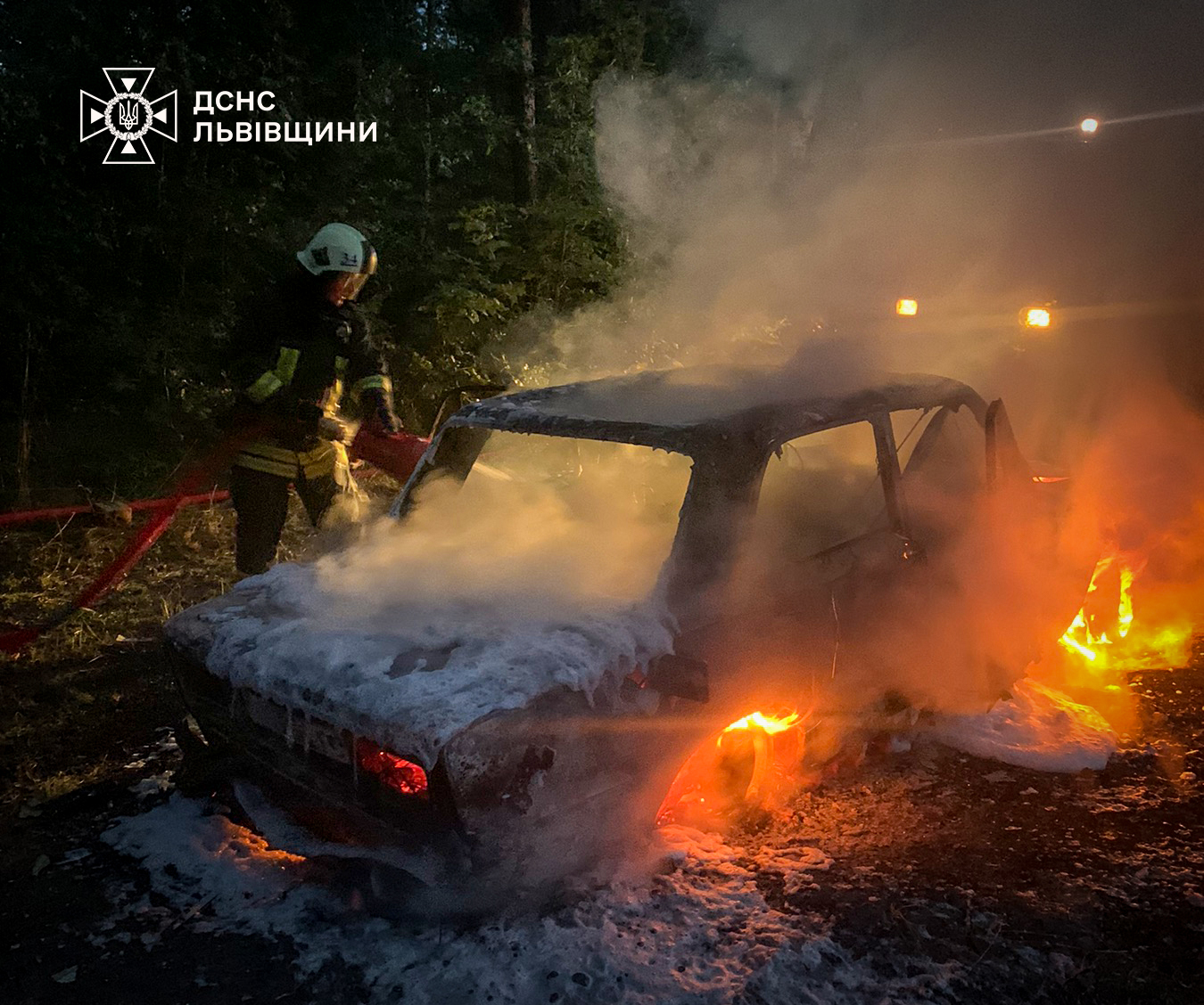 Дві автопожежі за добу на Львівщині ліквідували рятувальники