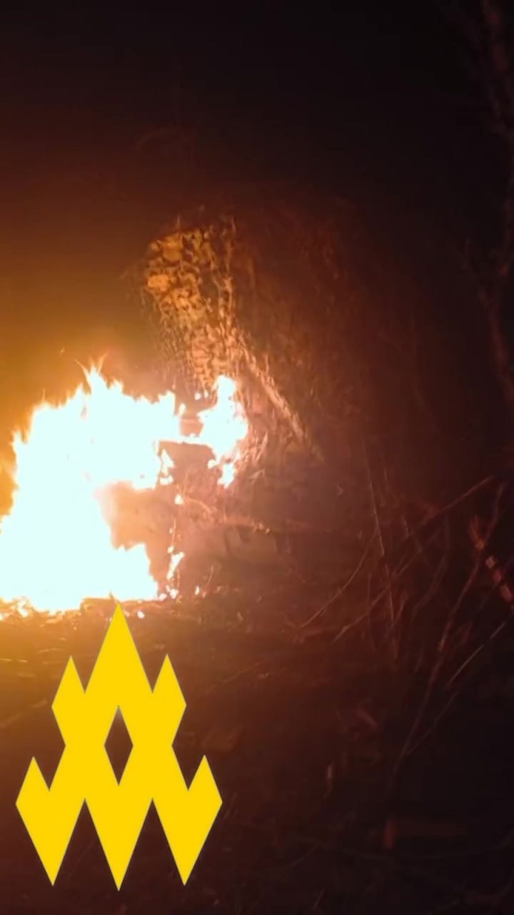 Партизани на Донеччині спалили танк окупантів (відео)