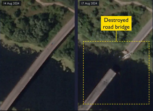 Британська розвідка показала знищені ЗСУ мости на Курщині
