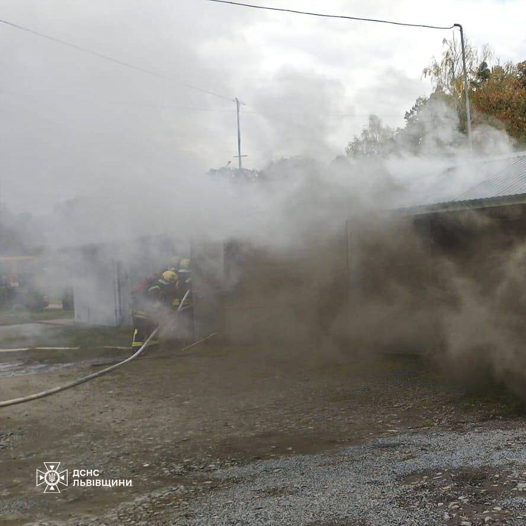 Пожежа у Золочеві ледь не знищила сім гаражів (фото)