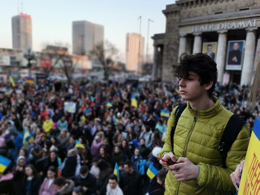 У день візиту Байдена в Польщі провели акцію «Досить обіцяти, почни діяти!»